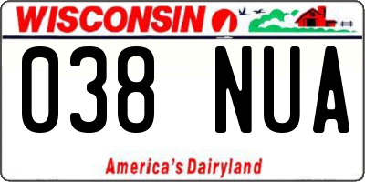 WI license plate 038NUA