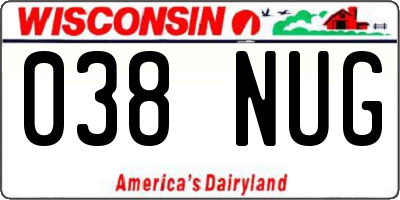 WI license plate 038NUG