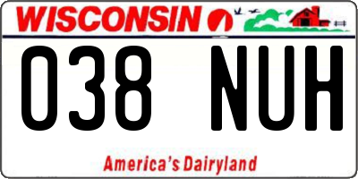 WI license plate 038NUH