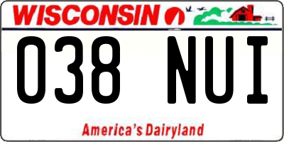 WI license plate 038NUI