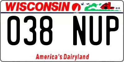 WI license plate 038NUP