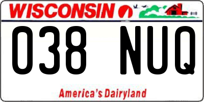 WI license plate 038NUQ