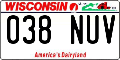 WI license plate 038NUV