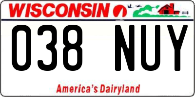 WI license plate 038NUY