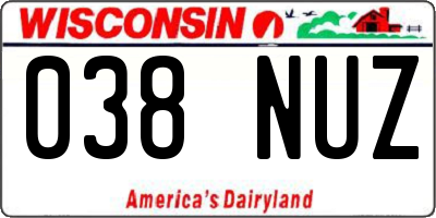 WI license plate 038NUZ