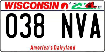 WI license plate 038NVA