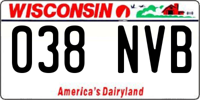 WI license plate 038NVB