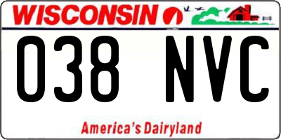 WI license plate 038NVC