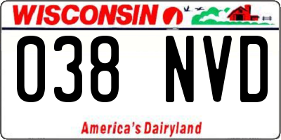 WI license plate 038NVD