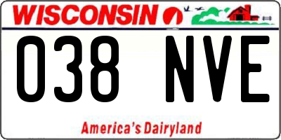 WI license plate 038NVE