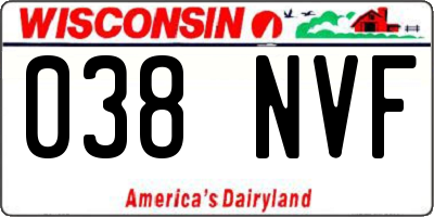 WI license plate 038NVF