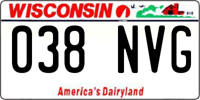WI license plate 038NVG