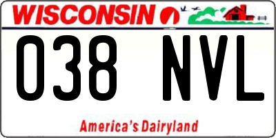 WI license plate 038NVL