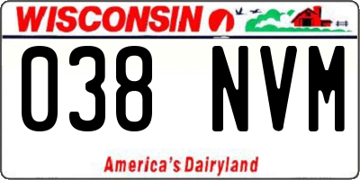WI license plate 038NVM