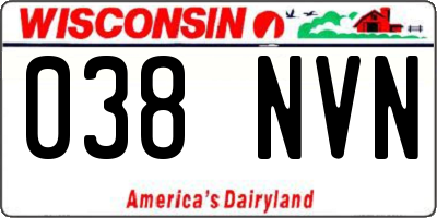 WI license plate 038NVN
