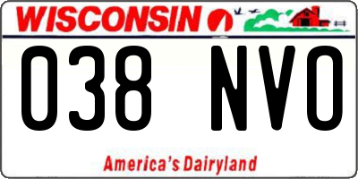 WI license plate 038NVO