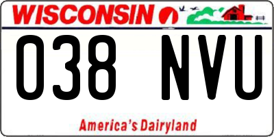 WI license plate 038NVU