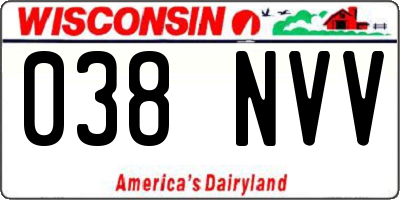 WI license plate 038NVV