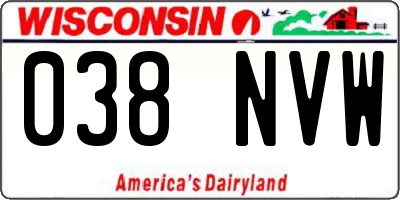 WI license plate 038NVW