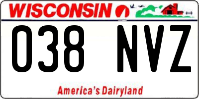 WI license plate 038NVZ