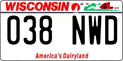 WI license plate 038NWD