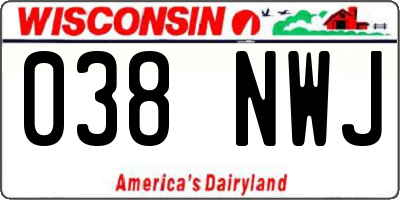 WI license plate 038NWJ