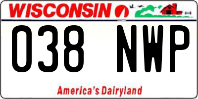 WI license plate 038NWP
