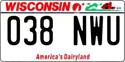 WI license plate 038NWU