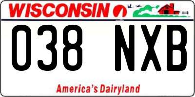 WI license plate 038NXB
