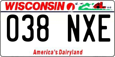 WI license plate 038NXE