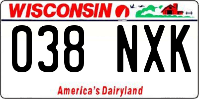 WI license plate 038NXK