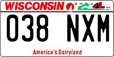 WI license plate 038NXM