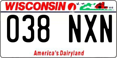 WI license plate 038NXN