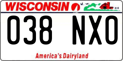 WI license plate 038NXO