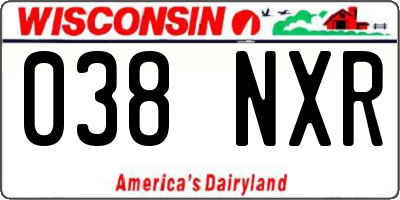 WI license plate 038NXR