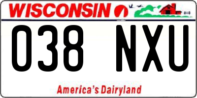 WI license plate 038NXU