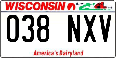 WI license plate 038NXV