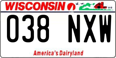 WI license plate 038NXW