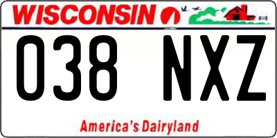 WI license plate 038NXZ