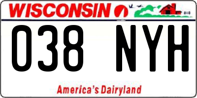 WI license plate 038NYH