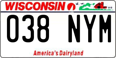 WI license plate 038NYM