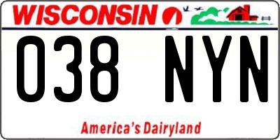 WI license plate 038NYN