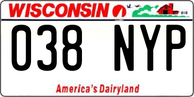 WI license plate 038NYP