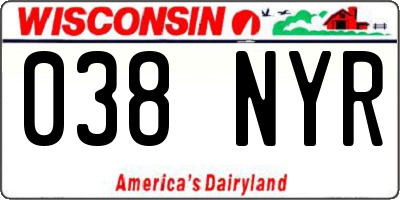 WI license plate 038NYR