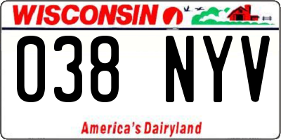 WI license plate 038NYV