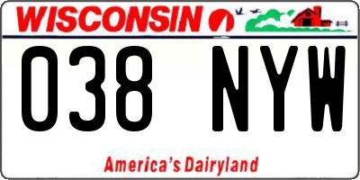 WI license plate 038NYW