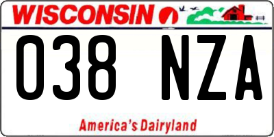 WI license plate 038NZA