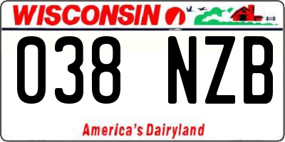 WI license plate 038NZB