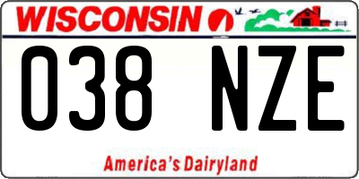 WI license plate 038NZE