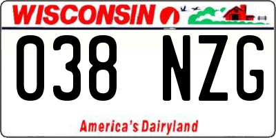 WI license plate 038NZG